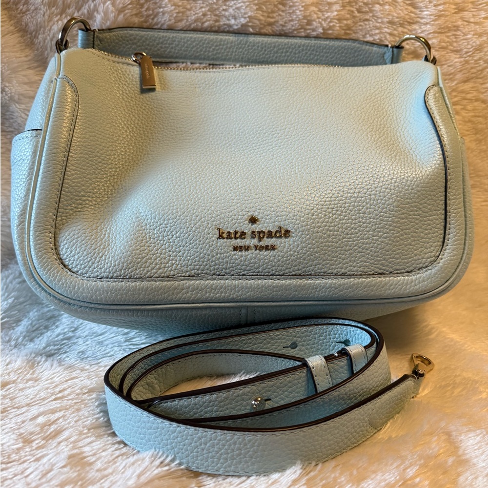 Kate Spade leather satchel robin’s egg blue Tiffany blue